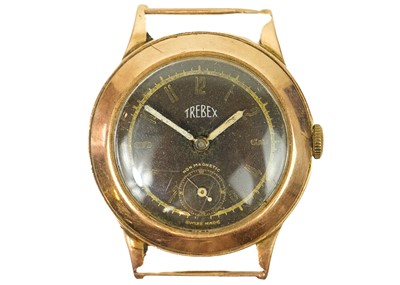 Lot 173 - TREBEX - A 1940's 9ct rose gold cased gentleman's manual wind wristwatch.