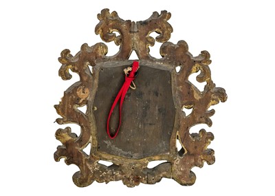 Lot 67 - An 18th century baroque wood carved gesso gilt mirror.