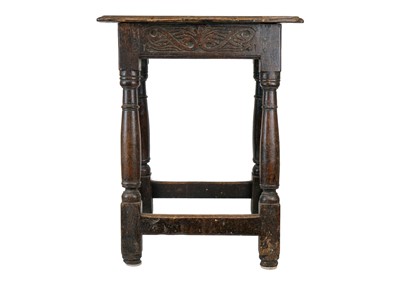 Lot 1218 - An 18th century oak joint stool.