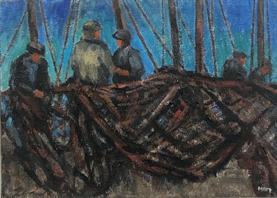 Lot 491 - Marjorie MORT (1906-1989) Drying The Nets -...