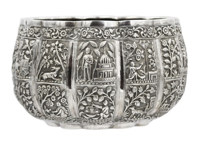 Lot 67 - A Burmese silver thabeik lobed bowl, early 20th century.
