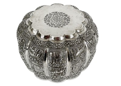 Lot 67 - A Burmese silver thabeik lobed bowl, early 20th century.