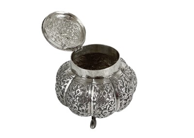 Lot 71 - An Indian silver lidded pot, early 20th century.