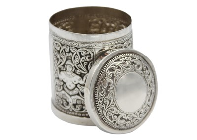 Lot 72 - An Indian silver cannister, early 20th century