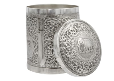 Lot 73 - An Indian silver cannister, early 20th century.