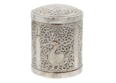 Lot 73 - An Indian silver cannister, early 20th century.
