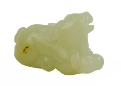 Lot 1036 - A Chinese jade Pixiu, late Qing Dynasty.