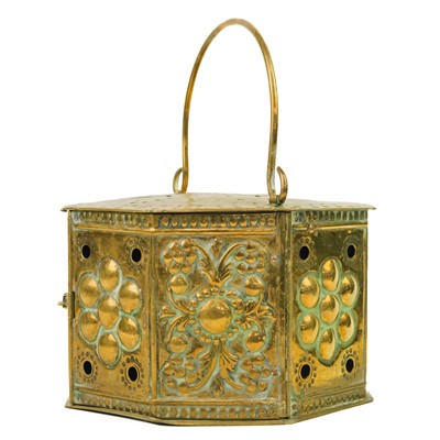 Lot 93 - An Indian pierced brass incense box, 19th century.