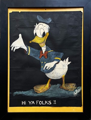 Lot 179 - MId-Century oil on paper of Donald Duck