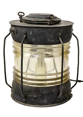 Lot 1597 - A painted ship's mast lamp.