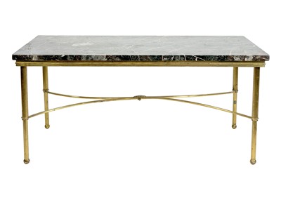 Lot 621 - A mid century French marble top coffee table.