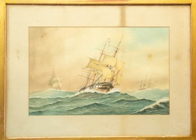 Lot 1133 - A late 19th century maritime watercolour.