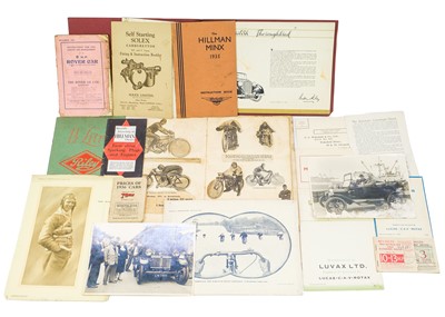 Lot 175 - A Folder of motoring related literature, posters, prints, etc.