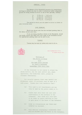 Lot 97 - Marriage of Charles Prince of Wales with The Lady Diana Spencer 1981