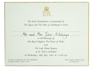 Lot 97 - Marriage of Charles Prince of Wales with The Lady Diana Spencer 1981