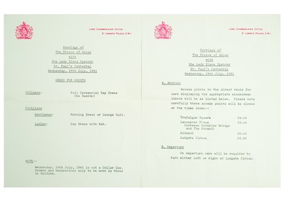 Lot 97 - Marriage of Charles Prince of Wales with The Lady Diana Spencer 1981