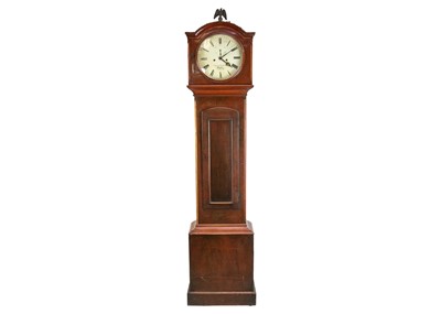 Lot 555 - A late George III Irish mahogany eight-day longcase clock.