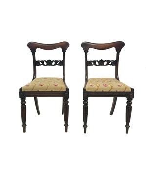 Lot 632 - A pair of Regency rosewood side chairs.