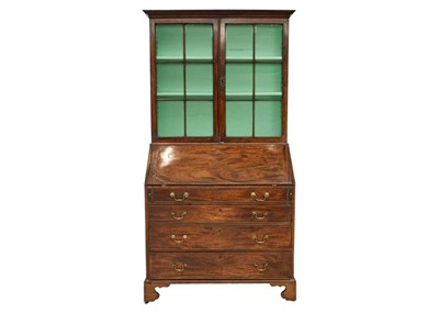 Lot 1714 - A George III mahogany bureau bookcase.