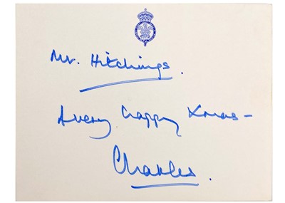 Lot 77 - King Charles  III, as The Prince of Wales, Royal Christmas card 1977