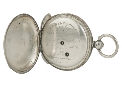 Lot 14 - A .935 silver full hunter key wind pocket watch by J.B. Dent & Sons.