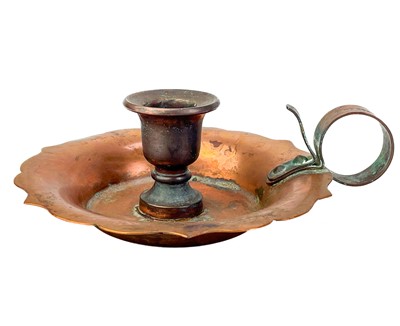 Lot 125 - A copper chamberstick by Henry Loveridge.