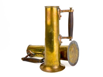 Lot 295 - A pair of brass and copper salinometer testing jugs.