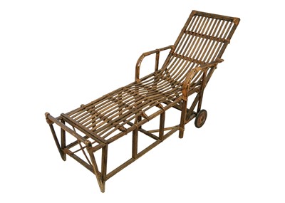 Lot 1715 - A bentwood and rattan lounger.