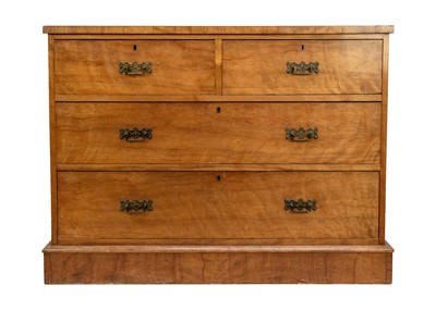 Lot 582 - A late Victorian satin walnut chest.