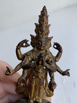 Lot 82 - A Sino-Tibetan gilt bronze figure of Avalokitesvara, 18th/19th century.