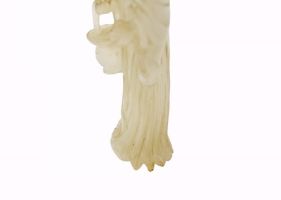 Lot 83 - A Chinese jade figure of a female immortal, Qing Dynasty, 19th century.