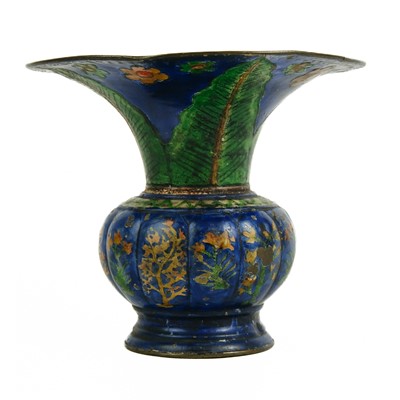 Lot 531 - A Chinese Canton painted copper vase, circa 1800.