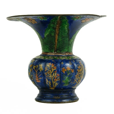 Lot 531 - A Chinese Canton painted copper vase, circa 1800.