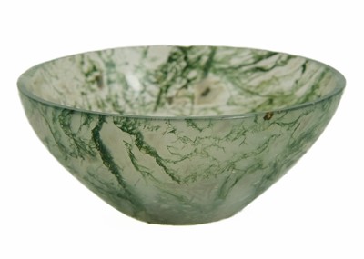 Lot 529 - A Chinese moss agate bowl, Qing Dynasty, 19th century.