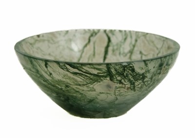 Lot 529 - A Chinese moss agate bowl, Qing Dynasty, 19th century.