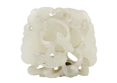 Lot 522 - A Chinese jade ornamental carving of a butterfly, Qing Dynasty, 19th century.