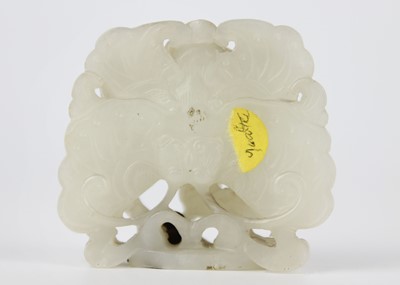 Lot 522 - A Chinese jade ornamental carving of a butterfly, Qing Dynasty, 19th century.