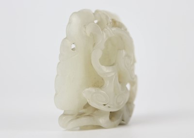 Lot 522 - A Chinese jade ornamental carving of a butterfly, Qing Dynasty, 19th century.
