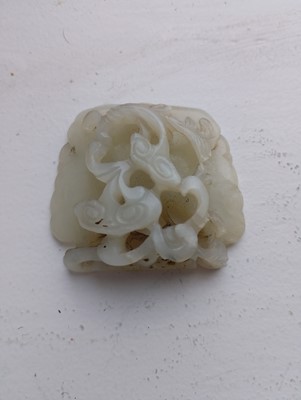Lot 522 - A Chinese jade ornamental carving of a butterfly, Qing Dynasty, 19th century.