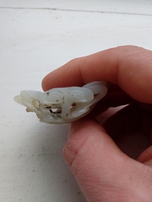 Lot 522 - A Chinese jade ornamental carving of a butterfly, Qing Dynasty, 19th century.