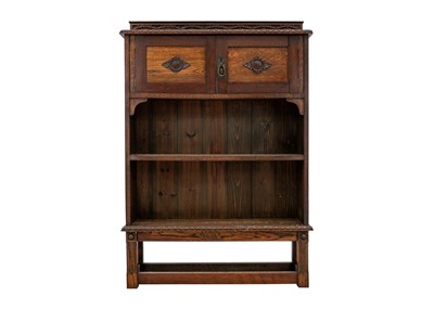 Lot 665 - An American arts and crafts oak cabinet.