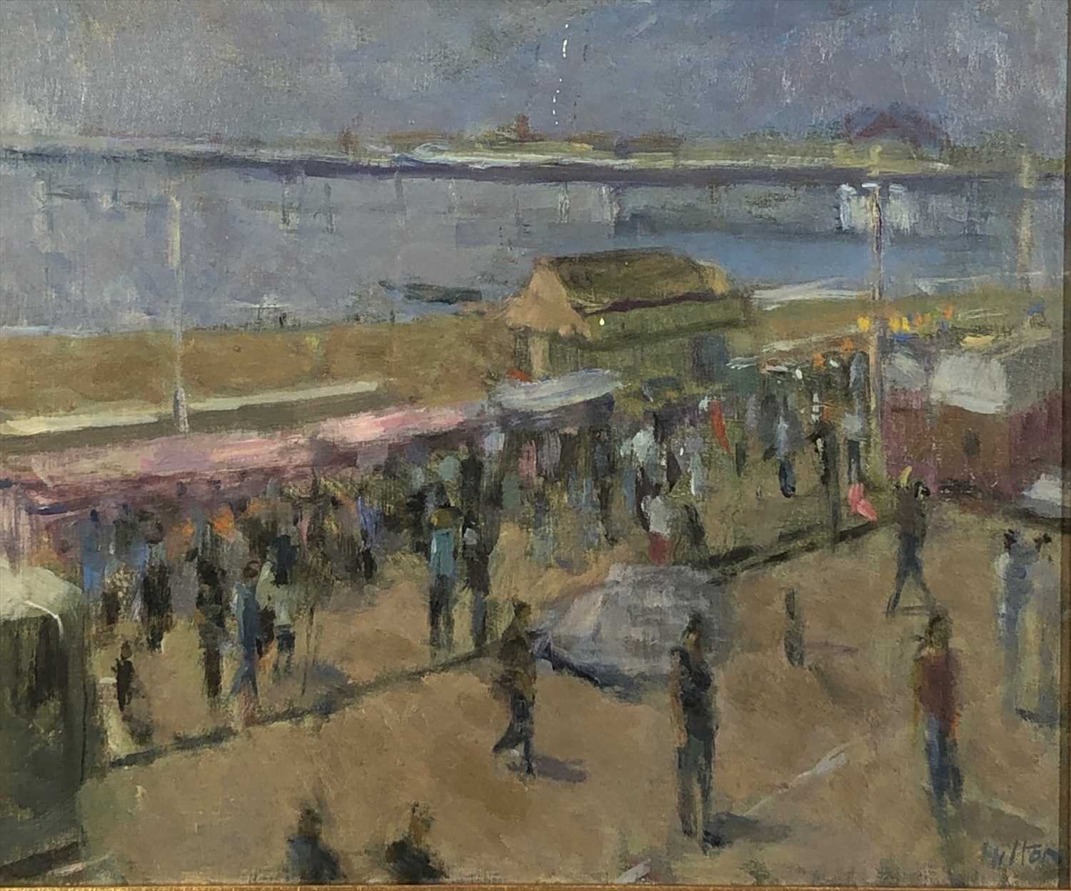 Lot 394 - Bo HILTON (1961) May Day, Brighton Oil on...