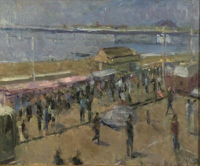 Lot 520 - Bo HILTON (1961) May Day, Brighton Oil on...