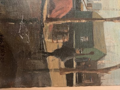 Lot 637 - Hugh E. RIDGE (1899-1976) Thames Dock Scene...