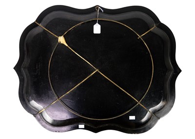 Lot 146 - A Victorian paiper mache lacquered serving tray.