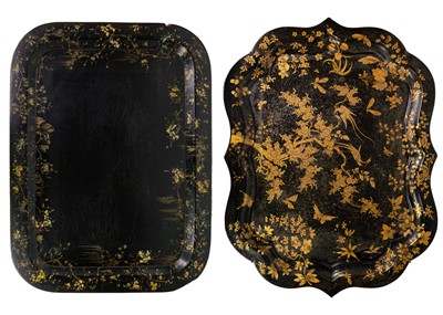 Lot 146 - A Victorian paiper mache lacquered serving tray.