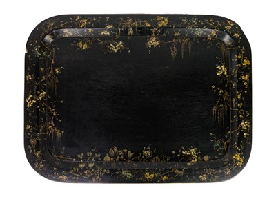 Lot 146 - A Victorian paiper mache lacquered serving tray.