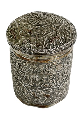 Lot 70 - An Indian silver cannister, early 20th century.