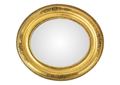 Lot 60 - An Edwardian small oval gilt gesso wall mirror.