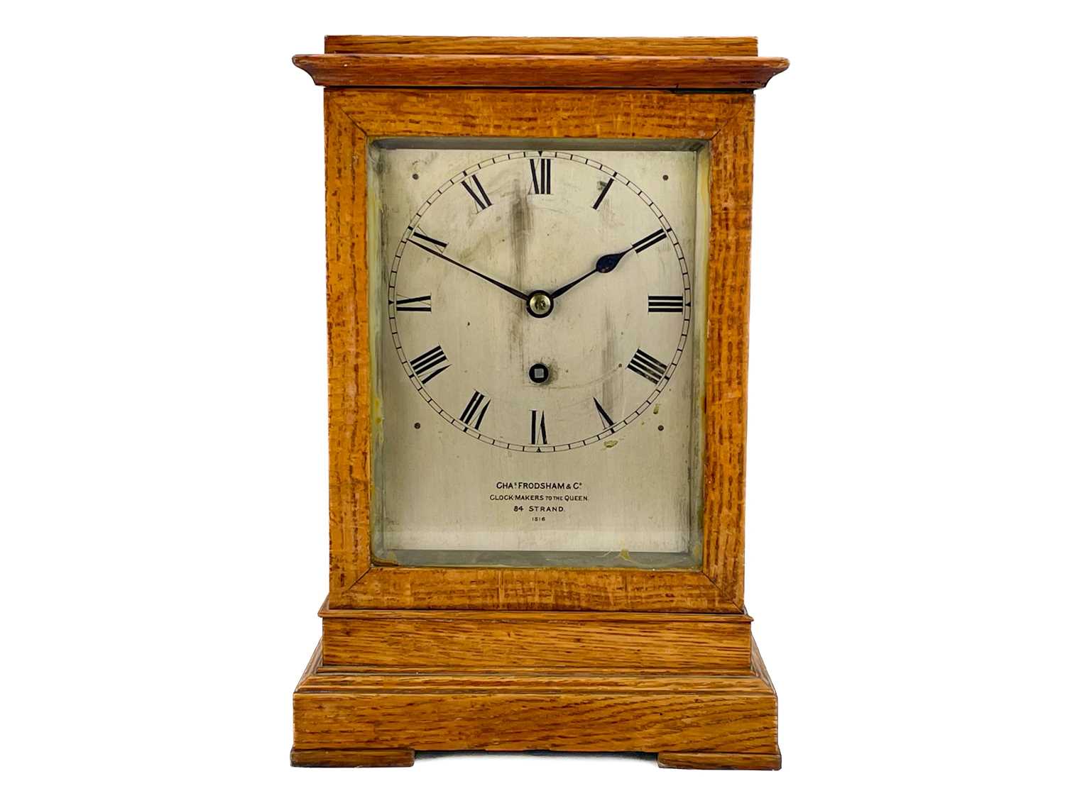 Lot 574 - A Charles Frodsham oak four-glass library timepiece.